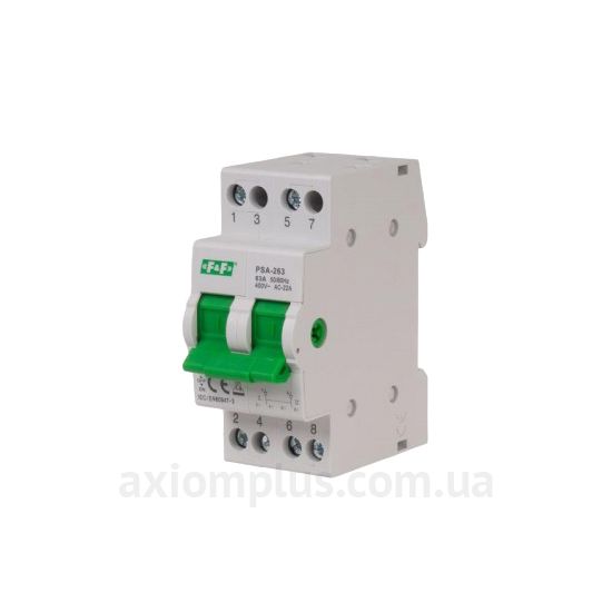 Модульный разрывной 2P переключатель нагрузки 1-0-2 на 63А F&F PSA-263