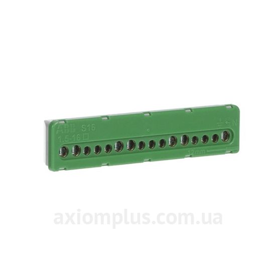 Фото шина (PE) ABB 1SPE007715F0743 100А (16 контактів) (зелений колір)