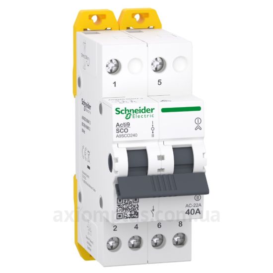 Модульний рубильник 2P перемикач навантаження 1-0-2 на 40А Schneider Electric A9SCO240