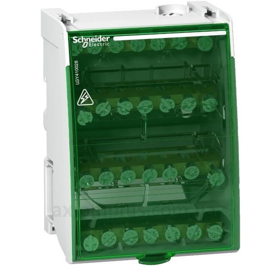 Schneider Electric зеленого цвета (на 28) (сечение до 25мм&sup2;) , I<sub>n</sub>=100А