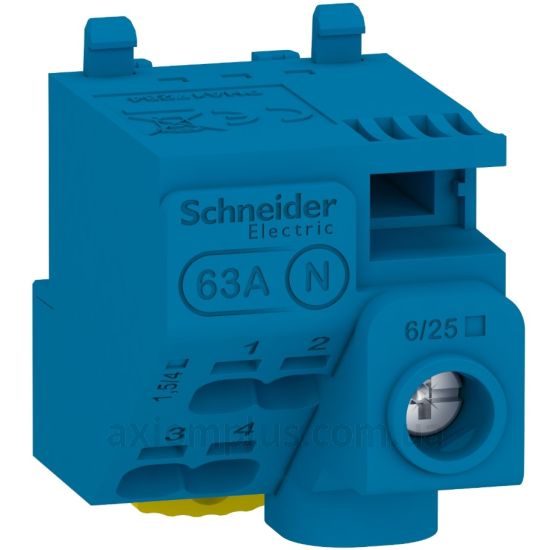 Schneider Electric синего цвета (на 5 контактов) (сечение до 25мм²) , I<sub>n</sub>=63А