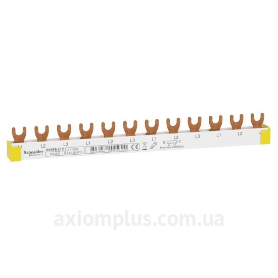 Шина Schneider Electric R9XFH312 FORK 3P 63А (12 контактов) (белый цвет) фото