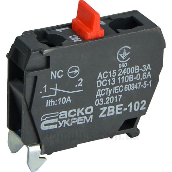 Кнопка Аско-Укрем XAL-D ZBE-102 N/C (A0140010183) красного цвета