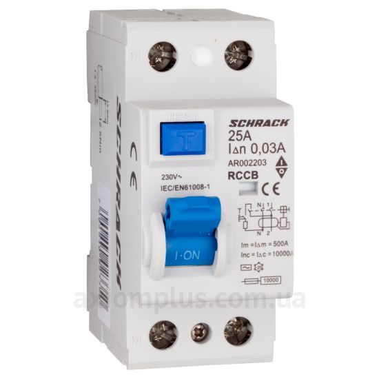 Зображення Schrack Technik 10кА/30мА 2P 25А (тип AC)
