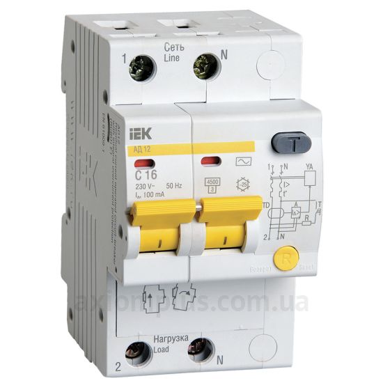 Фото IEK АД12 2Р 16А 100мА