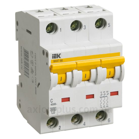 Фото IEK ВА 47-60 3Р C 63А (MVA41-3-063-C)