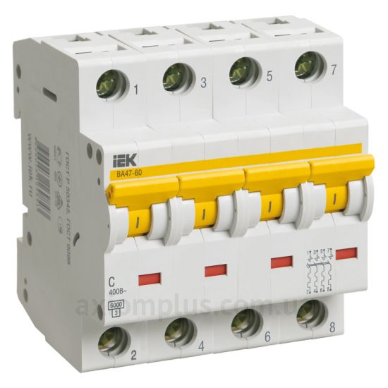 Фото IEK ВА 47-60 4Р C 16А (MVA41-4-016-C)