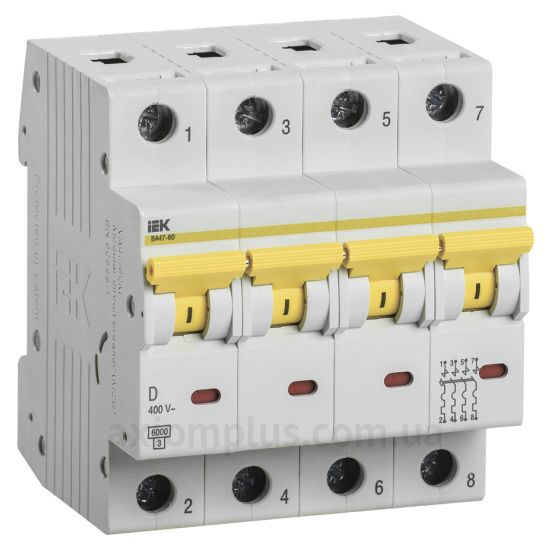 Зображення IEK ВА 47-60 4Р D 50А (MVA41-4-050-D)
