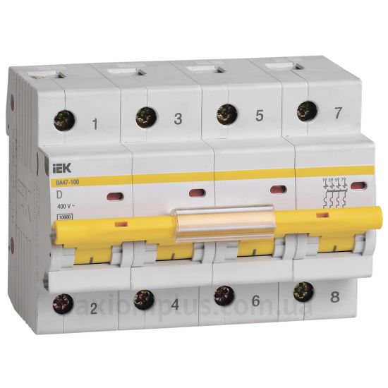 Изображение IEK ВА47-100 4Р 25А (MVA40-4-025-D)