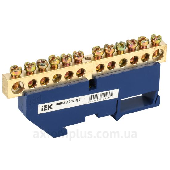 Зображення шина (N) IEK ШНІ-8х12-12-Д-C YNN10-812-12D-K07 125А (12 контактів) (синій колір)