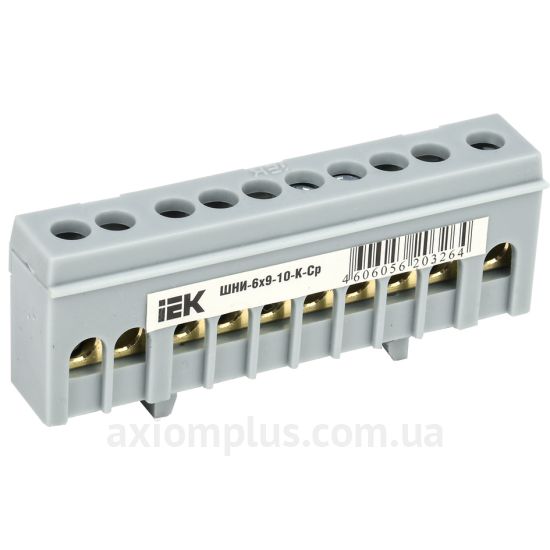 Шина (L) фазная IEK ШНИ-6х9-10-К-Ср YNN10-69-10KD-K02 100А (10 контактов) (серый цвет) фото