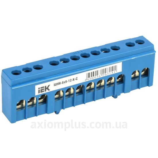 Шина (N) IEK ШНИ-6х9-12-К-C YNN10-69-12KD-K07 100А (12 контактов) (синий цвет) фото