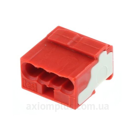 243-804 Wago красного цвета (на 4 контакта) (S <sub>кабеля</sub> до 0,75мм²) , I<sub>n</sub>=6А