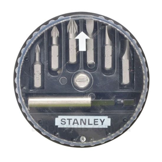 Зображення набору біт Stanley 1-68-738в пластиковому кейсі чорного кольору