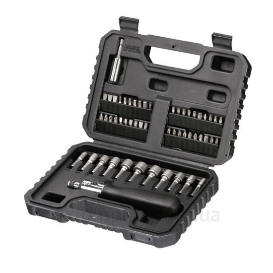 Изображение набора бит Black&Decker A7218в пластиковом кейсе черного цвета