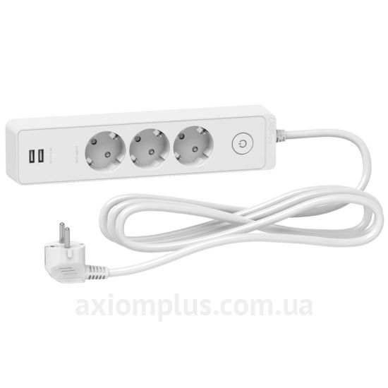 Подовжувач Schneider Electric ST943U3W на 3 місця та 2хUSB (3м) білий ST943U3W фото