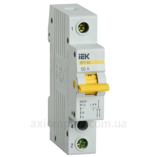 Модульный разрывной 1P переключатель нагрузки 1-0-2 на 50А IEK MPR10-1-050