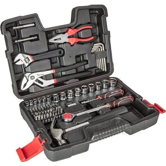 Фото набора инструментов Top Tools 38D510в пластиковом кейсе черного цвета