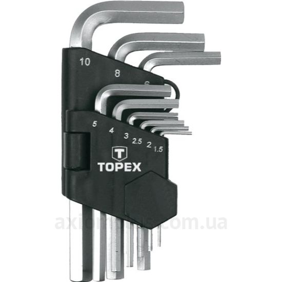 Зображення набору шестигранних ключів Topex 35D955в пластиковому кейсі