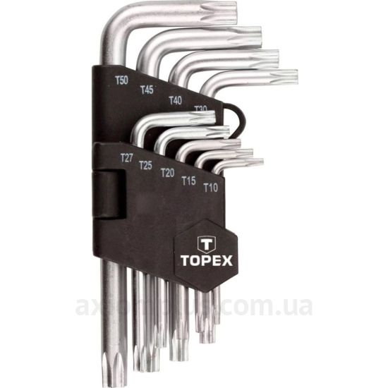 Фото набору шестигранних ключів Topex 35D960в пластиковому кейсі