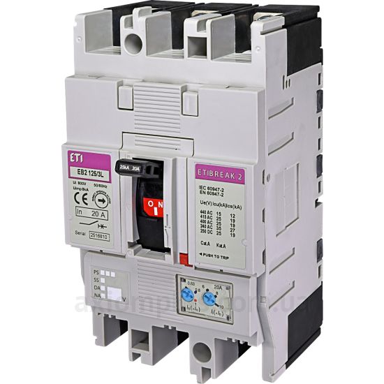 Изображение ETI EB2 125/3L 20А 3р (25кА) (4671021)