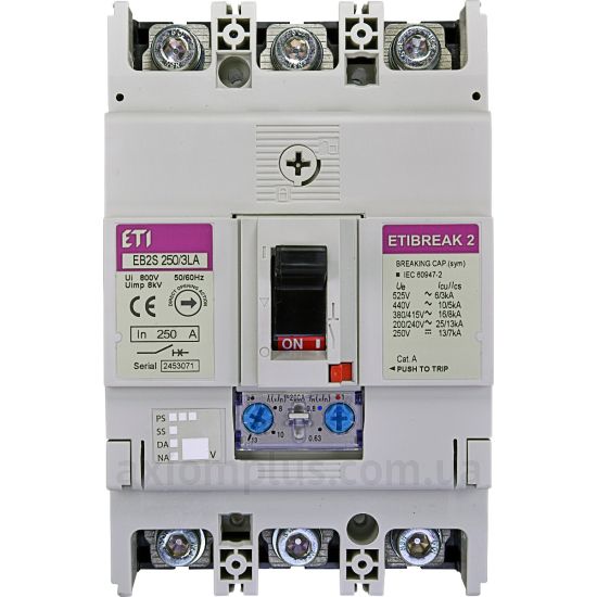 Фото ETI EB2S 250/3LA 250А 3P (16kA) (4671888)