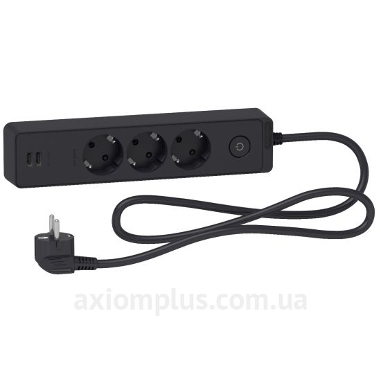 Подовжувач Schneider Electric ST943U1B на 3 місця та 2хUSB (1,5м) чорний ST943U1B зображення