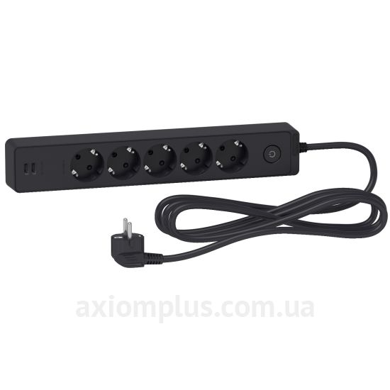 Подовжувач Schneider Electric ST945U3B на 5 гнізд та 2хUSB (3м) чорний ST945U3B зображення