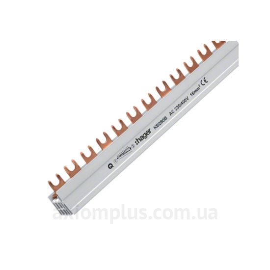 Шина Hager KB280B FORK 2P 80А (57 контактов) (серый цвет) фото