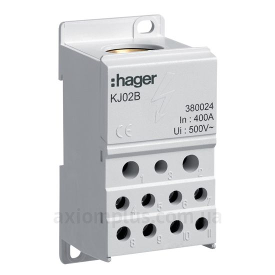 KJ02B Hager белого цвета (на 11 контактов) (S <sub>провода</sub> до 150мм²) , I<sub>n</sub>=400А