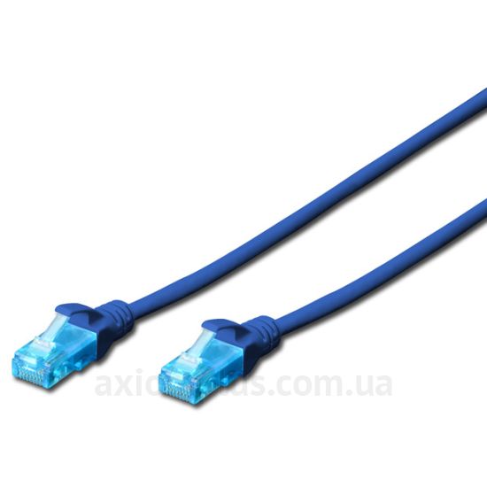 Digitus (DK-1511-005/B) - RJ-45 UTP cat.5e PVC 0,5м синий патч корд - фото