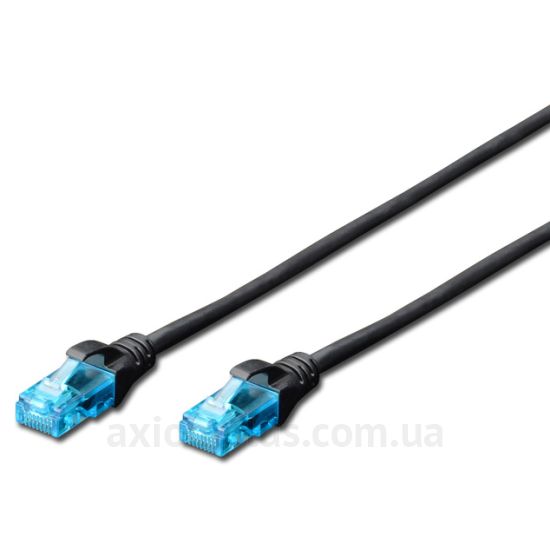 Digitus (DK-1512-010/BL) - RJ-45 UTP cat.5e PVC 1м чорний патч корд - зображення