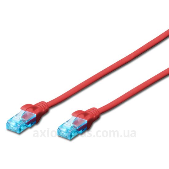 Digitus (DK-1512-005/R) - RJ-45 UTP cat.5e PVC 0,5м красный патч корд - фото