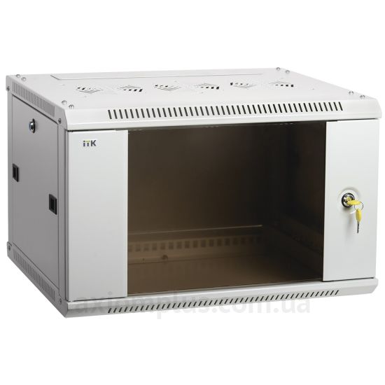 Серый серверный шкаф ITK LINEA W 6U фото LWR3-06U66-GF