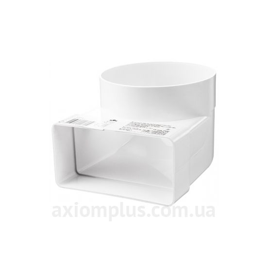 Зображення коліно повітроводу Vents 90° 120х60 Ø100мм