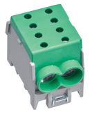 Модульный вводный клеммник Hager KH70GN 1P 2x70²/2x50² 160А (зеленый)