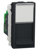 Одинарная компьютерная розетка Schneider Electric NU341054 RJ45 cat.5e UTP с полем для надписи 1М (антрацит)