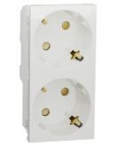 Подвійна розетка Schneider Electric NU306718A 45 ° (біла)