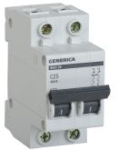 Автоматический выключатель Generica MVA25-2-025-C ВА47-29 25А 4,5кА (C)