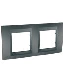 Двухместная рамка Schneider Electric Unica Top MGU6.004.12 (графит)