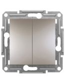 Двухклавишный кнопочный выключатель Schneider Electric Asfora EPH1100169 (бронза)