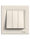 Трехклавишный выключатель Schneider Electric Asfora EPH2100123 (кремовый)
