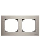 Двухместная рамка ABB Sky 2CLA857200A1401 8572 AI (сталь)