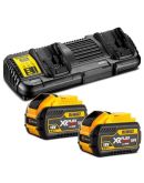 Комплект из зарядного устройства и аккумуляторов DeWALT DCB132X2 4А 10,8В/14,4В/18В/54В с выходным током 4A на 2 АКБ (2шт)