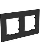 Универсальная двухместная рамка Plank Electrotechnic Nordic (PLK1020242) антрацит