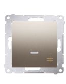 Одинарный перекрестный выключатель Kontakt Simon Simon 54 Premium DW7L.01/44 с подсветкой (золото)