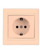 Розетка Elcor Emily 9215 (211577) с заземлением (кремовый)