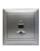 Комп'ютерна розетка Elcor Emily 9215 (211584) RJ45 Cat5e 125 МГц неекранована (сірий металік)