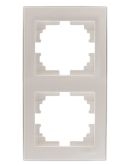 Двойная вертикальная рамка Lezard Rain (703-3030-152) с боковой вставкой (жемчужно-белый перламутр)