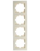 Четверной вертикальная рамка Lezard Rain (703-0303-154) (кремовая)